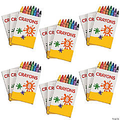 Bulk 48 Boxes Crayons - 8 Colors per box