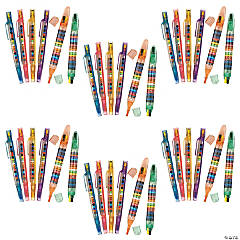 Bulk 48 Pc. 20-Color Transparent Glitter Stacking Point Crayons