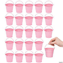 6 Pack Pink Mini Galvanized Buckets with Handles for Party Favors, Wedding  Decorations, Easter Centerpieces (3.5 x 3 In)