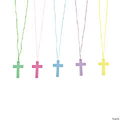 Bulk 48 Pc. Pastel Cross Necklaces