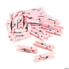 Bulk  48 Pc. Pastel Pink Mini Clothespin Party Favors