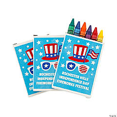 Bulk 48 Pc. Personalized 6-Color Patriotic Crayons