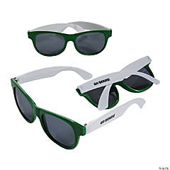 Bulk 48 Pc. Personalized Green & White Two-Tone Sunglasses