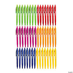 Bulk 48 Pc. Personalized Solid Color Plastic Retractable Pen Assortment
