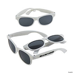 Bulk 48 Pc. Personalized White Nomad Sunglasses