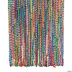 Bulk 48 Pc. Rainbow Mardi Gras Bead Necklaces