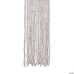 Bulk 48 Pc. Silver Metallic Bead Necklaces