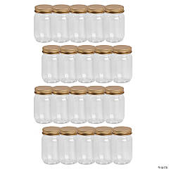 9 oz Round Clear Plastic Candy and Snack Jar - with Aluminum Lid - 2 3/4 x  2 3/4 x 3 1/4 - 100 count box