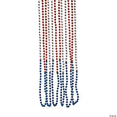 Bulk 48 Pc. Tri-Color Patriotic Bead Necklaces