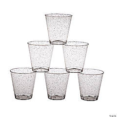 Bulk 100 Ct. Gold Glitter Plastic Shot Glass & Cup Kit | Oriental Trading