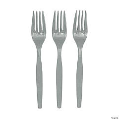Bulk  50 Ct. Metallic Silver Plastic Forks