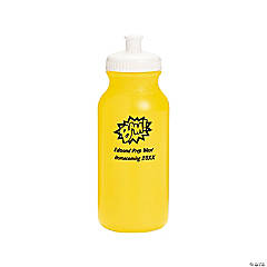 Bulk  50 Ct. Opaque Yellow Superhero Personalized Plastic Water Bottles