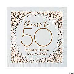 Bulk 50 Ct. Personalized 50th Anniversary & Birthday Lunch Napkins