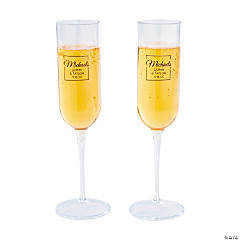 Bulk 50 Ct. Personalized Clear Plastic Champagne Flutes