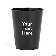Bulk 50 Ct. Personalized Open Text Black Stadium Cups
