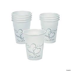 Bulk  50 Ct. Two Hearts One Love Wedding Plastic Cups