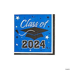 Bulk 50 Pc. Class of 2024 Blue Graduation Party Paper Luncheon Napkins