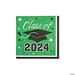 Bulk 50 Pc. Class of 2024 Green Graduation Party Paper Luncheon Napkins