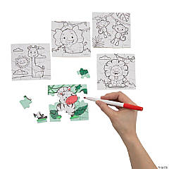 Bulk 50 Pc. Color Your Own Animal Puzzles