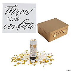 Bulk 50 Pc. Gold Heart Wedding Confetti Party Poppers Kit for 48 Guests