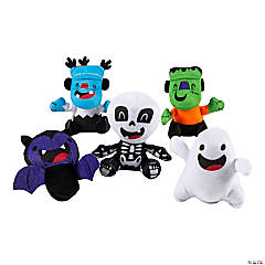 Bulk 50 Pc. Halloween Character Bat Ghost Skeleton Monster Stuffed Toy Assortment