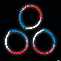Bulk 50 Pc. Patriotic Glow Tri-Color Bracelets