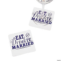 Bulk 50 Pc. Personalized Eat, Drink & Be Married Coasters