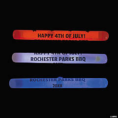 Bulk 50 Pc. Personalized Patriotic Glow Sticks