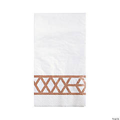 Bulk  50 Pc. Premium White Paper Napkin with Rose Gold Design