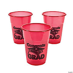 25 PC Personalized Round Graduation Party Cups with Lids & Straws 4 15 oz