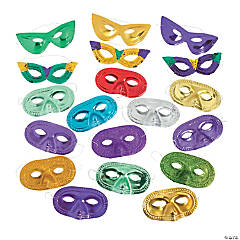 Bulk 60 Pc. Colorful Mardi Gras Mask Assortment
