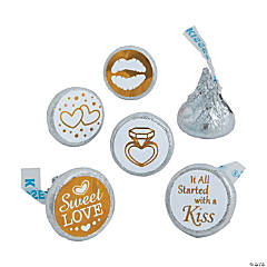 Bulk  60 Pc. Gold & White Stickers for Hershey’s® Kisses®