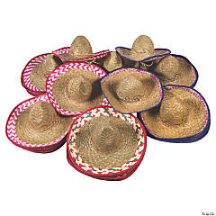 Bulk 72 Pc. Adults Embroidered Woven Straw Sombreros with Chin Cord