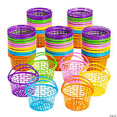 Bulk  72 Pc. Bright Round Plastic Easter Baskets