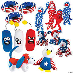 Bulk 72 Pc. Patriotic Party Animals Plush Giveaway Kit Assortment