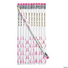 Bulk 72 Pc. Personalized Awareness Pink Ribbon Pencils
