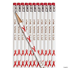 Bulk 72 Pc. Personalized Awareness Red Ribbon Pencils