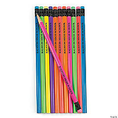 Bulk 72 Pc. Personalized Neon Solid Color Pencils