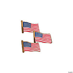 American Flag Lapel Pins - 24-Pack USA Pins, Patriotic US Flag Pins for National