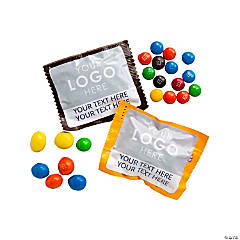 Bulk 96 Pc. Custom Full-Color Logo & Text M&M’s<sup>®</sup> Milk Chocolate & Peanut Fun Size Assortment