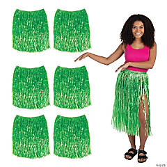 Bulk Adult’s Green Hula Skirts - 12 Pc.