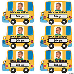 Bulk Back-to-School Bus Picture Frame Magnet Craft Kit - Makes 48