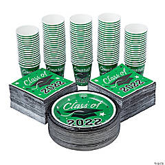 Bulk Class of 2022 Green Tableware Kit for 100 Guests