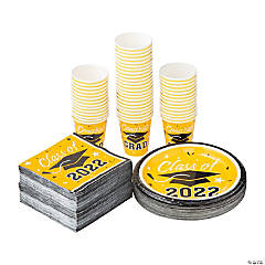 Bulk Class of 2022 Yellow Tableware Kit for 50 Guests