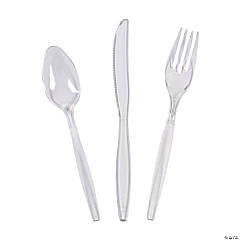 Bulk Clear Plastic Cutlery Sets for 70