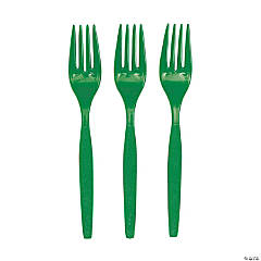 Bulk Kelly Green Plastic Forks - 50 Ct.
