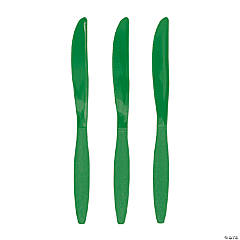 Bulk Kelly Green Plastic Knives - 50 Ct.
