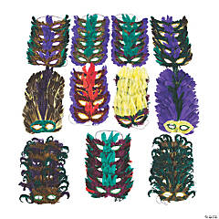 Mardi Gras Feathers and Masks Outdoor House Flag 40 x 28