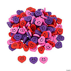 Bulk Mini Smile Face Heart Erasers - 144 Pc.