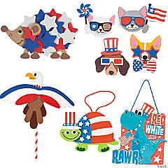 Bulk Patriotic Animal Pals Craft Kit Assortment - Makes 60